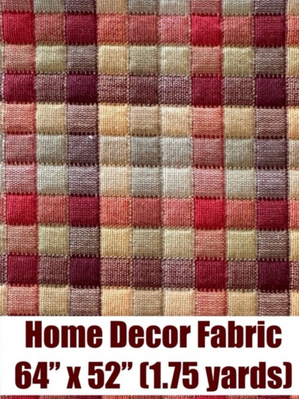 Home Decor Fabric Multi-Square Autumn Colors 64” x 52” (1.75 yards)
